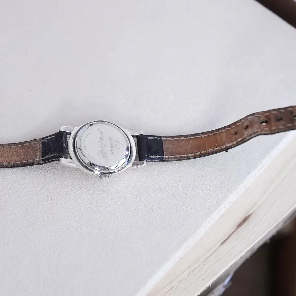 Brighton Moscow Watch Oval Face Vintage Retired Leather Band Working 7" - Picture 4 of 7